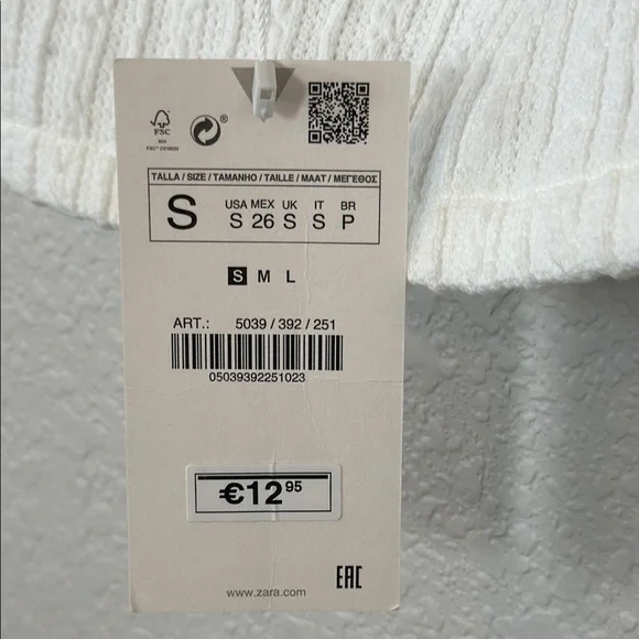 Zara White Strappy Women's Top size small - Picture 3 of 4